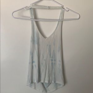 White and blue tank